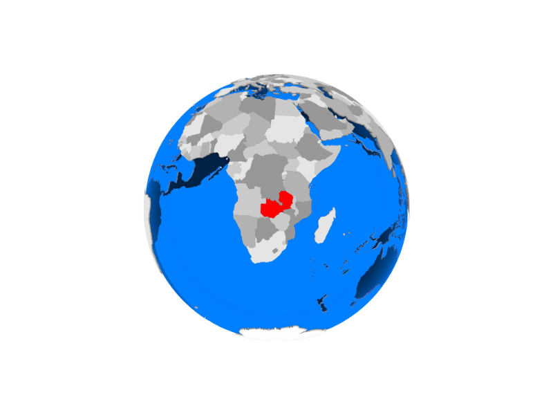 World map of Zambia