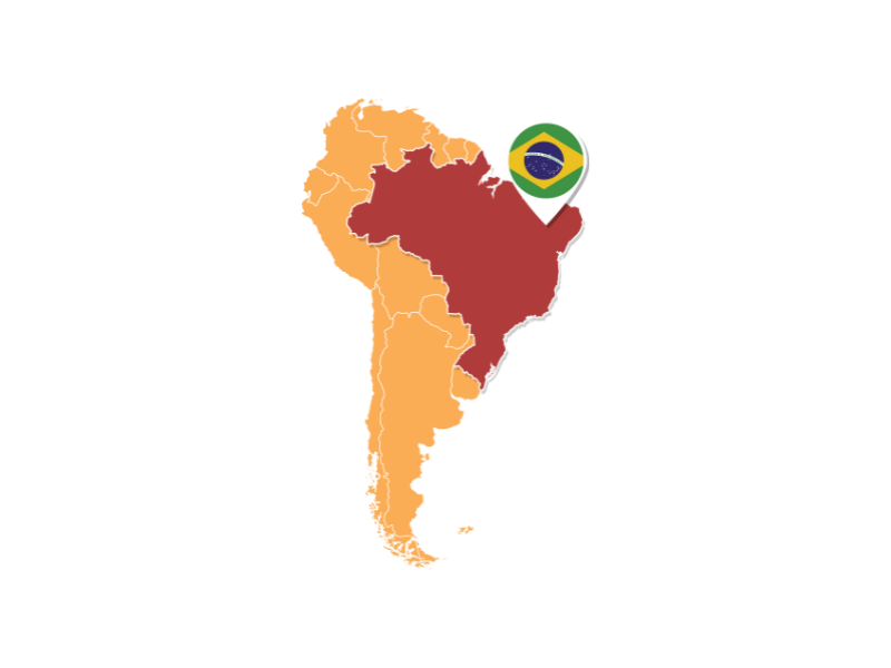 Map of Brazil with image