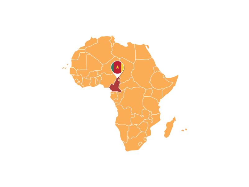 Map of Cameroon with proverbs