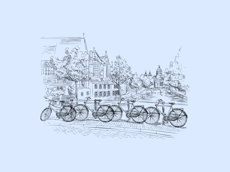 Amsterdam desing with bicycles