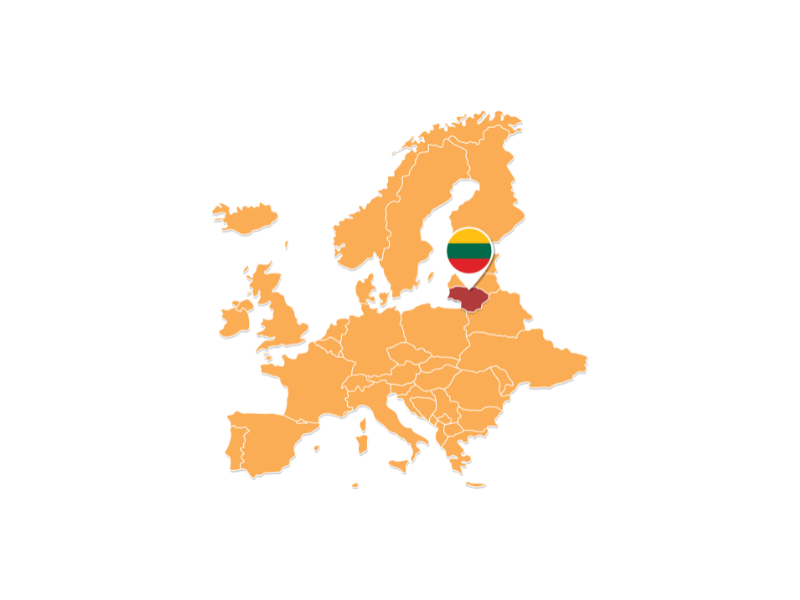 Map of Lithuania with proverbs