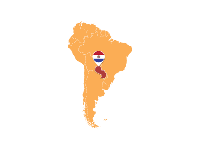 Map of Paraguay with proverbs