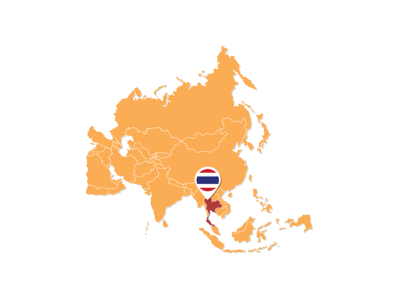 Map of Thailand with proverbs