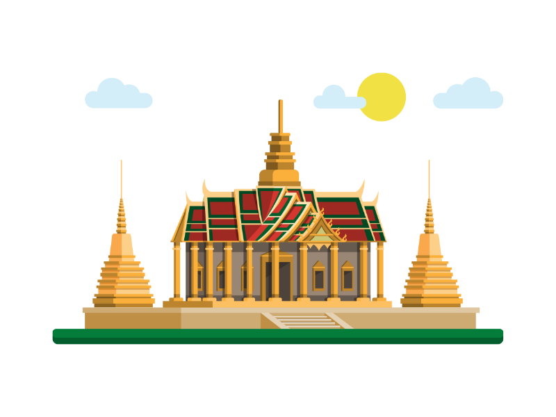 Thai Royal Palace in Bangkok with proverbs