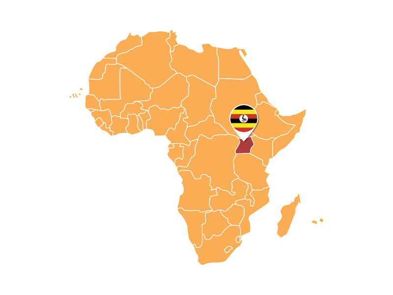 Map of Uganda with proverbs