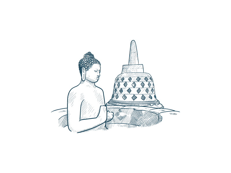 Indonesia - Borobudur - Indonesian proverbs with English translations 