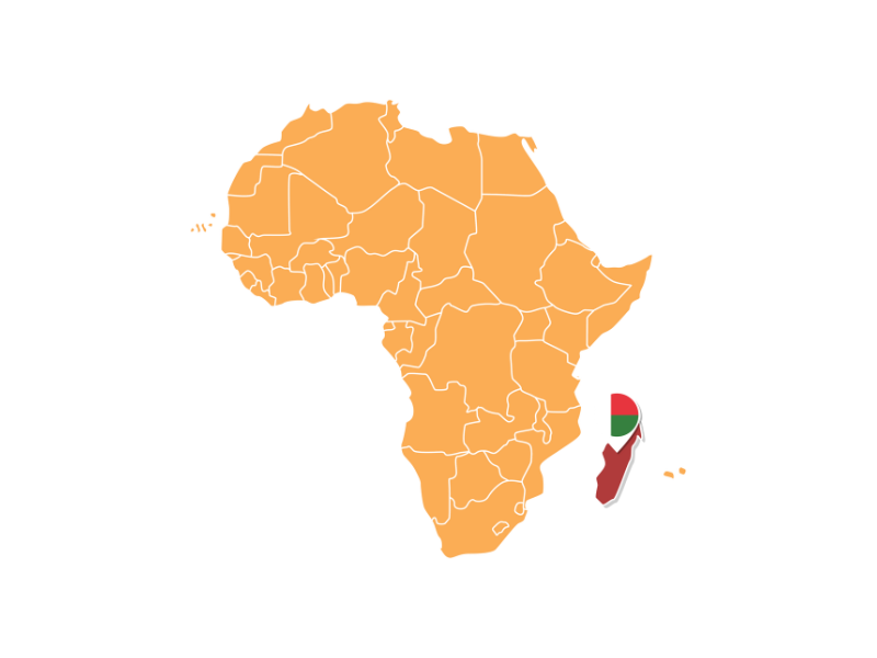 Map of Madagascar with proverbs